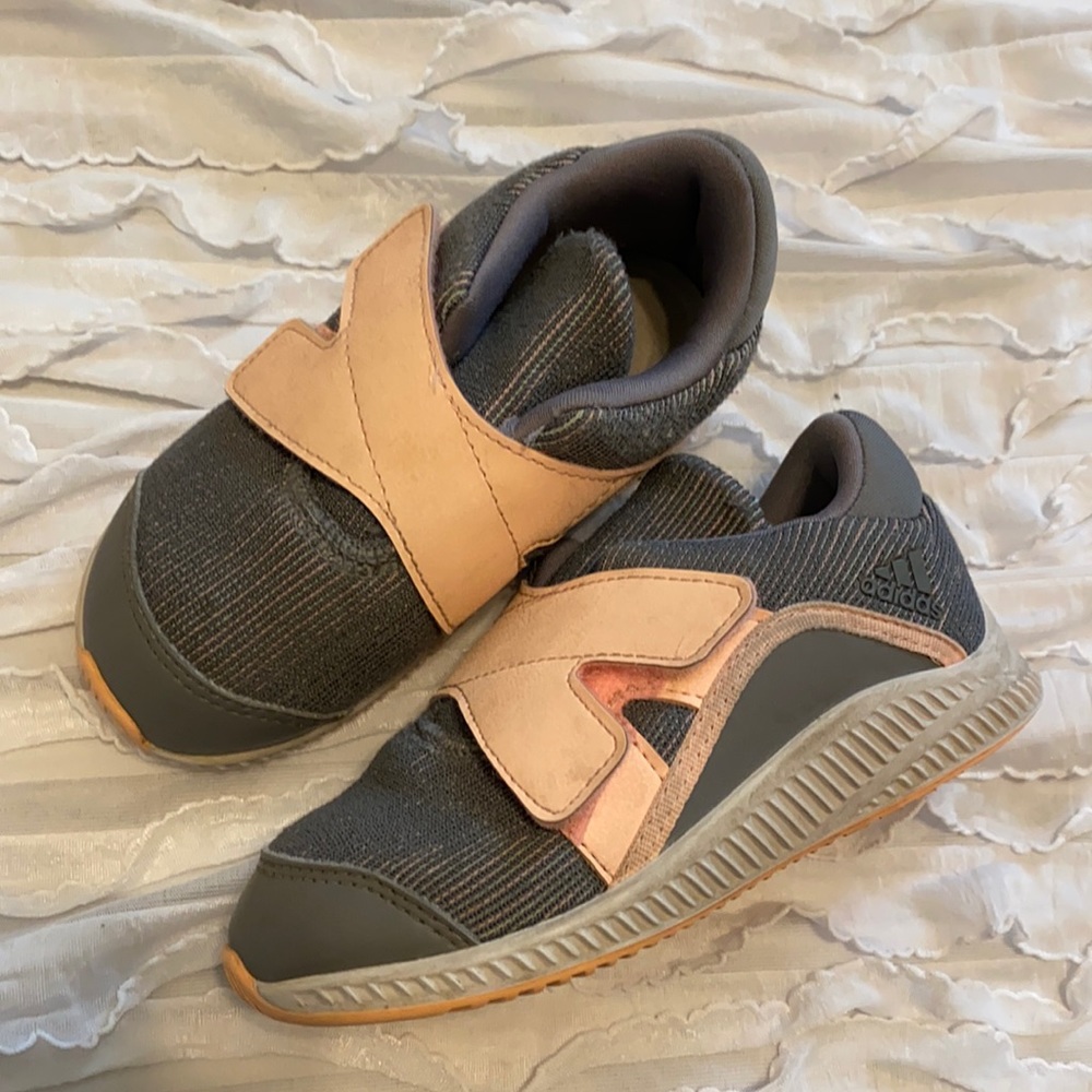 Adidas blush pink and gray sneakers